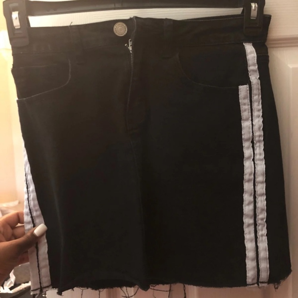 black denim skirt